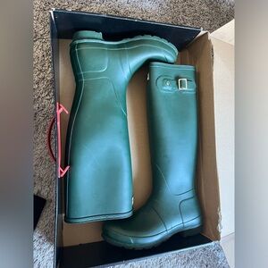 Tall green Hunter boots